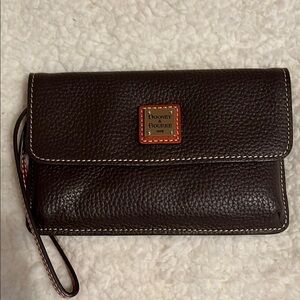 Dooney & Bourke Dark Brown Leather Wristlet